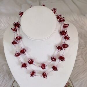 Glass Bead and Sterling Necklace